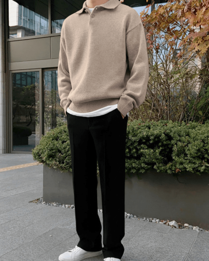 Woolen Button Half Zip - BalanceWalk